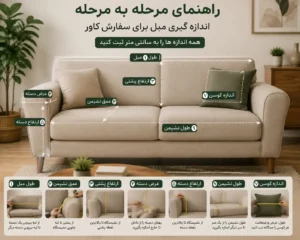 مراحل اندازه گیری کاور مبل